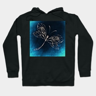 Dragonfly Design Blue, Black & White Inspirational Gifts Graphic Blue Dragonflies Hoodie